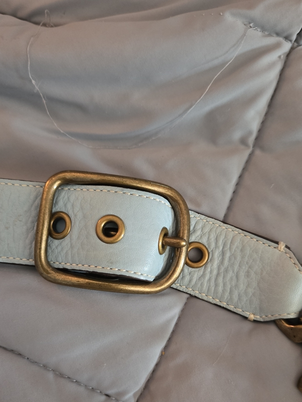 Coach Lite Blue Vintage Pebbled Leather Shoulder Bag with Brass Hardware - Picture 6 of 9